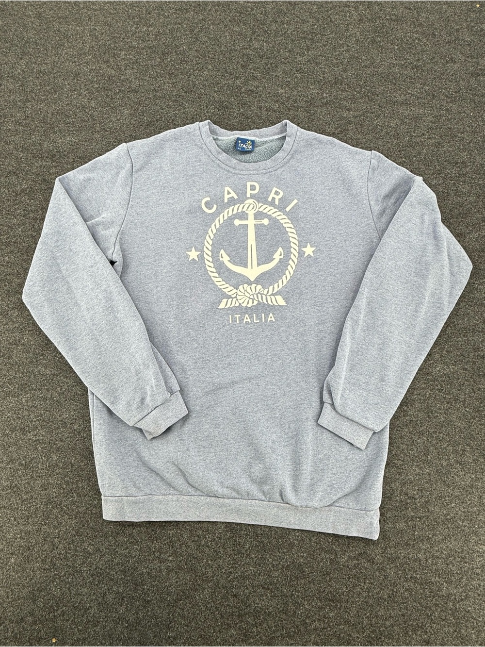 Made in Italy Anchor Crewneck Sweater - Light Grayish blue Capri Italia womens
